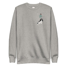 Load image into Gallery viewer, Unisex Premium Sweatshirt - Tricolor Cavalier King Charles Spaniel Mistletoe