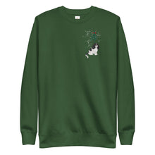 Load image into Gallery viewer, Unisex Premium Sweatshirt - Tricolor Cavalier King Charles Spaniel Mistletoe