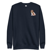 Load image into Gallery viewer, Unisex Premium Sweatshirt - Blenheim Cavalier King Charles Spaniel with Leaves