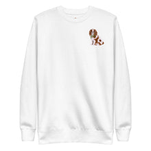 Load image into Gallery viewer, Unisex Premium Sweatshirt - Blenheim Cavalier King Charles Spaniel with Leaves