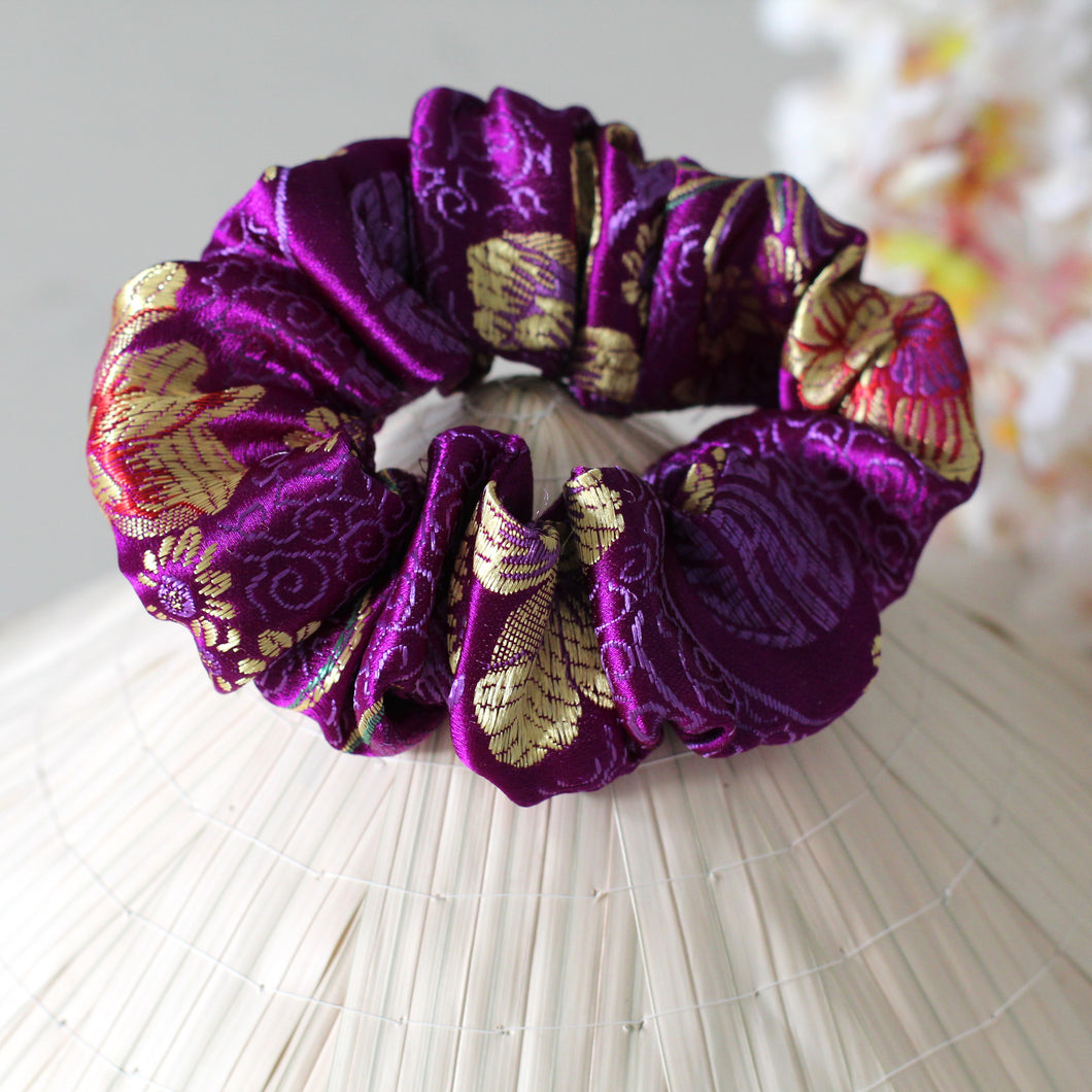 The Purple Royal Chrysanthemums Scrunchie