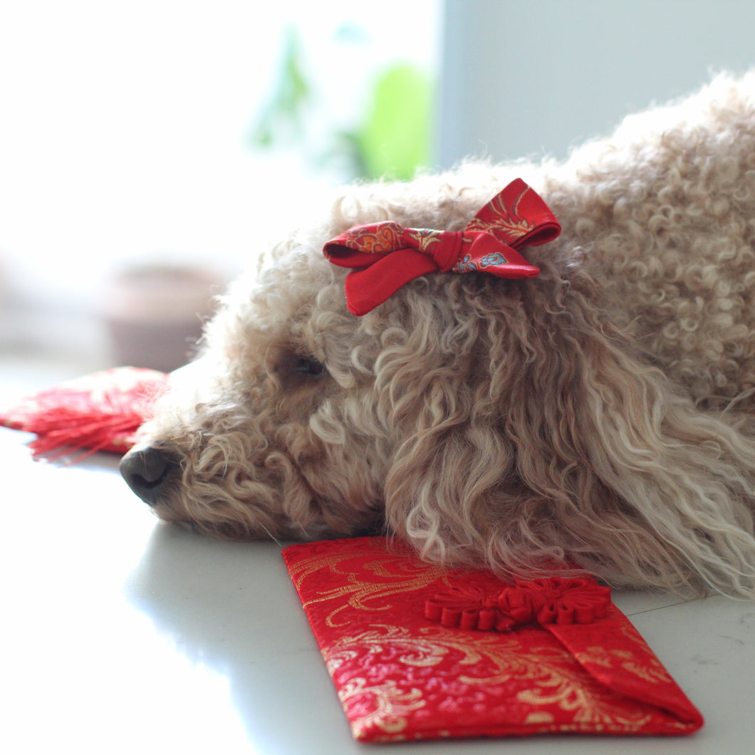 The Red Dragon Dog Hair Bow