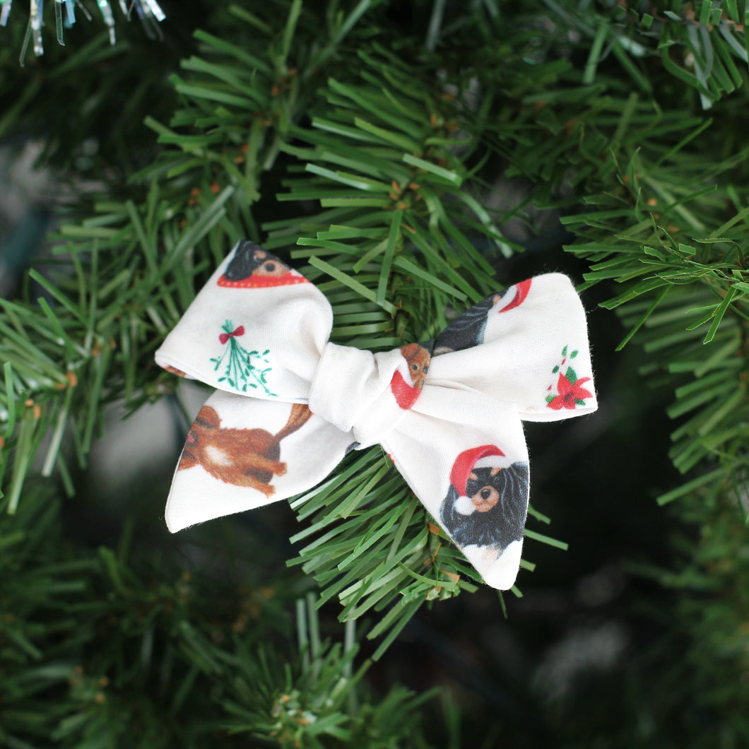 'A Cavalier King Charles Spaniel Holiday' Dog Hair Bow