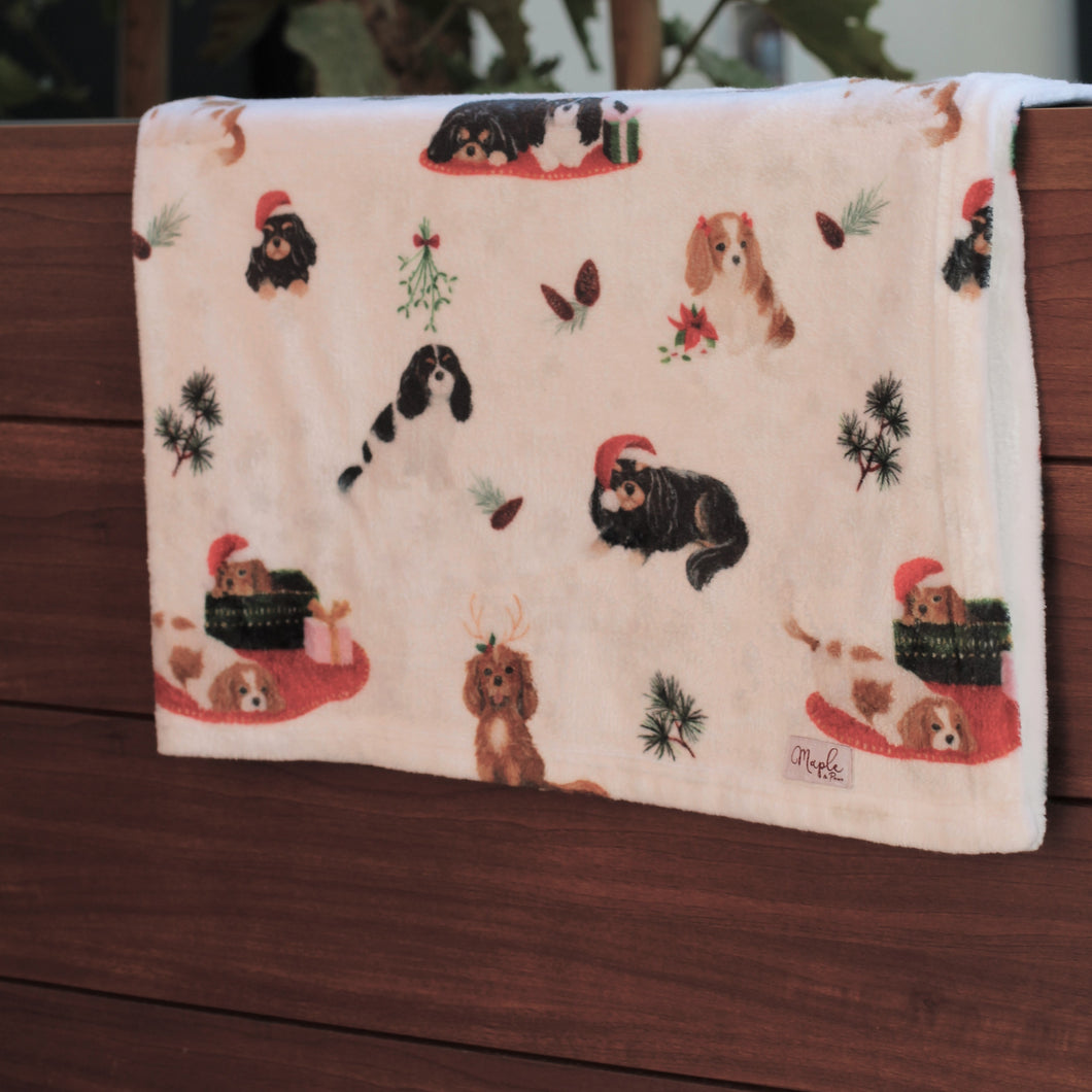 The 'A Cavalier King Charles Spaniel Holiday' Blanket