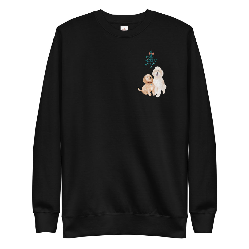 Unisex Premium Sweatshirt - Mini Golden Doodle with Double Doodle Mix