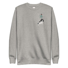 Load image into Gallery viewer, Unisex Premium Sweatshirt - Tricolor Cavalier King Charles Spaniel Mistletoe
