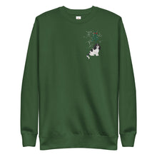 Load image into Gallery viewer, Unisex Premium Sweatshirt - Tricolor Cavalier King Charles Spaniel Mistletoe
